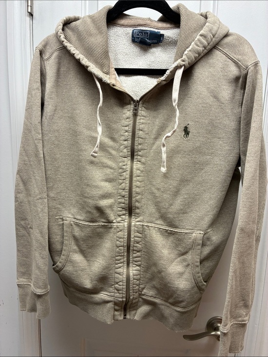 Polo Ralph Lauren Other - Polo by Ralph Lauren Beige Full-Zip Hoodie with Logo